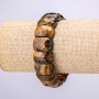 Bracelet on Elastic Band Faceted Link Tiger's Eye, diameter 20x13mm circumference-18cm