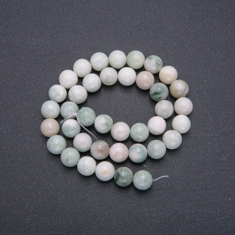Beads on Fishing Line Natural Stone Larimar Smooth Round, diameter 10mm, length 40cm (+ -)