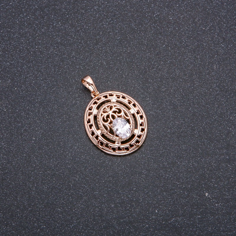 Xuping Pendant, 18k Gold Plating and White Stone, 30x24x19mm