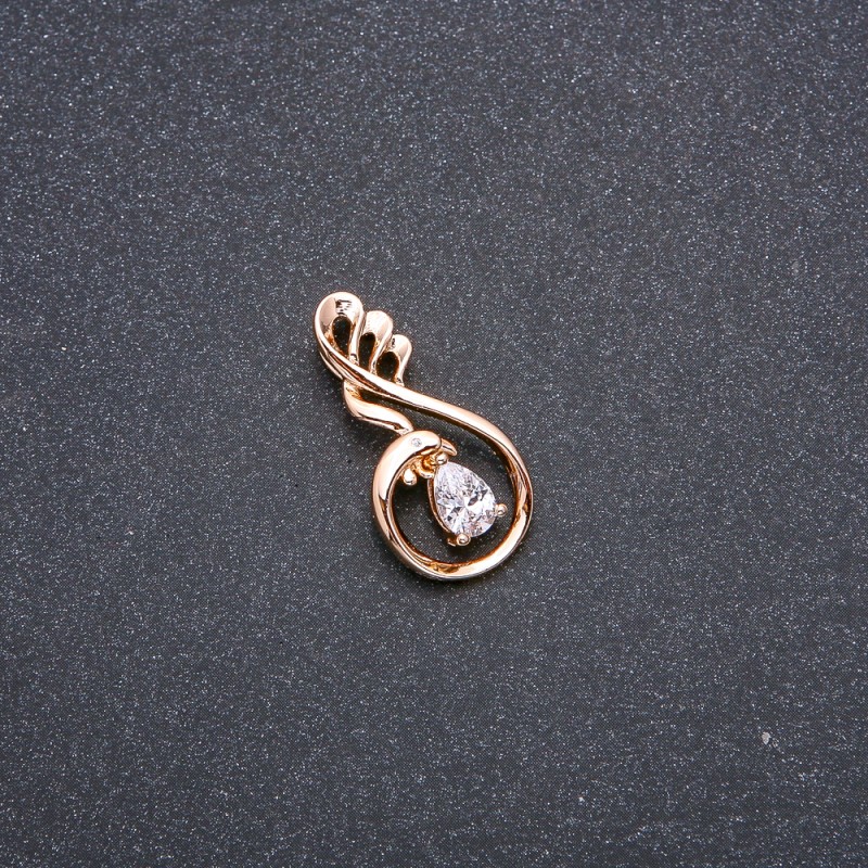 Xuping Pendant, 18k Gold Plating with White Stone and Rhinestone, 27x13mm +