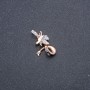 Xuping Pendant, 18k Gold Plating with White Rhinestones and Black Enamel, 28x22x17mm +