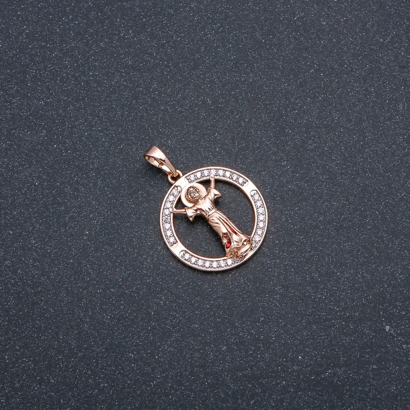 Xuping Pendant, 18k Gold Plating with White Rhinestones, 28x22mm +