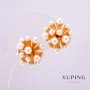 Xuping Earrings, 18K Gold Plated with Pearls, 19x20mm +