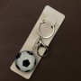 Keychain Sport 3D Soccer Ball white, silvery metal, length 10 cm