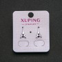 Xuping Rhodium Earrings with Blue, Green, and Raspberry Rhinestones, 13x7mm+