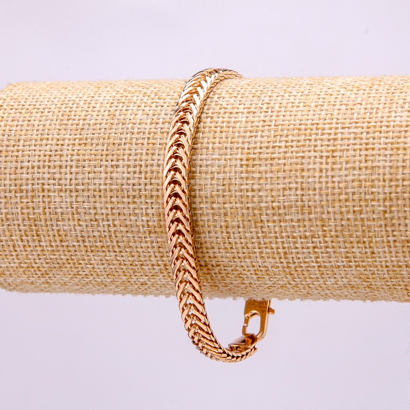 Xuping 18K Gold Plated Bracelet, length 19 cm, thickness 6mm+