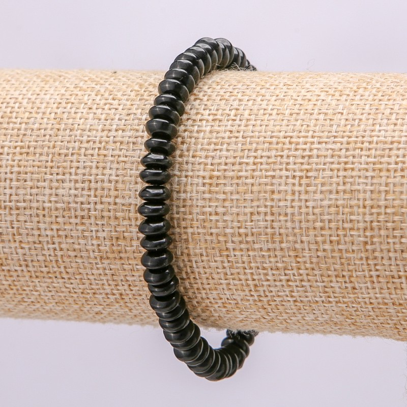 Bracelet with natural AGATE stone, disc 6x3mm, 18cm circumference +