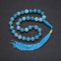 Natural Aquamarine Stone Prayer Beads, 33 Beads, Smooth Round, Diameter 10mm+/-, Aquamarine Accent