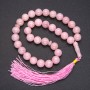 Natural Rose Quartz Prayer Beads, 33 Beads, Smooth Round, Diameter ~12mm, Rose Quartz Accent Bead