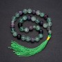 Natural Fluorite Prayer Beads, 33 Beads, Smooth Round, Diameter ~10mm, Fluorite Accent Bead