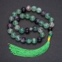 Natural Fluorite Stone Prayer Beads, 33 Beads, Smooth Round, Diameter 12mm+/-, Fluorite Accent