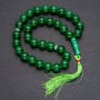 Natural Chrysoprase Prayer Beads, 33 Beads, Smooth Round, Diameter ~12mm, Chrysoprase Accent Bead
