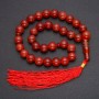 Natural Carnelian Prayer Beads, 33 Beads, Smooth Round, Diameter ~12mm, Carnelian Accent Bead