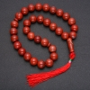 Natural Stone Prayer Beads, Red Jasper, 33 Beads, Smooth Round, 10mm Diameter +/- Red Jasper Accent Bead