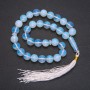 Natural Stone Prayer Beads, Moonstone, 33 Beads, Smooth Round, 12mm Diameter +/- Moonstone Accent Bead