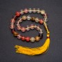 Natural Stone Prayer Beads, Chalcedony, 33 Beads, Smooth Round, 10mm Diameter +/- Chalcedony Accent Bead