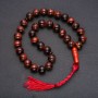 Natural Stone Prayer Beads, Bull's Eye, 33 Beads, Smooth Round, 12mm+ Diameter