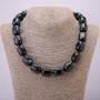Natural Stone Necklace Eye Agate bar beads, 20x15mm, length 45cm +