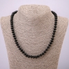 Synthetic Shungite Necklace, smooth rondelle, diameter 8x5mm+/-, length 45mm +