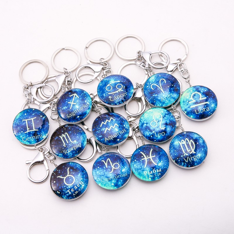 Zodiac Light-Charging Keychains, set of 12 pieces, price per pack, length 10 cm