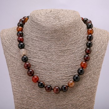 Natural Carnelian Necklace, Smooth Round Beads, 12mm Diameter, 45cm Length+