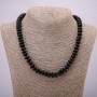 Shungite Necklace (Synthetic), Smooth Rondelle, 10x4.5mm Diameter, 45cm Length +