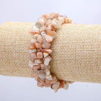 Wide Natural Selenite Stone Bracelet, 6mm+- Chips, 18cm Circumference, 2cm Width +