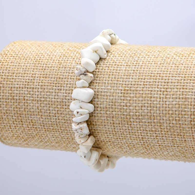 Natural Howlite Stone Bracelet, chip-7mm+/-, circumference-18cm
