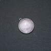 Rose Quartz Pendant in Silver-Tone Setting, diameter 26mm+