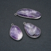Natural Amethyst Stone Pendant in Silver-Tone Setting, diameter 38x20mm+