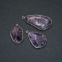 Natural Amethyst Pendant in a Silver-Tone Setting, 42x20mm+