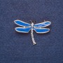 Dragonfly Brooch, Blue Enamel, Gold-Tone Metal, 4x3cm