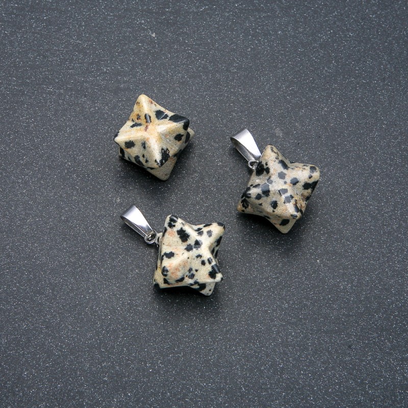 Dalmatian Jasper Merkaba Pendant 10x10mm