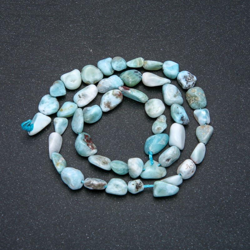 Larimar Natural Stone Tumbled Beads on a Strand, 6x10mm +/-, 39cm Length