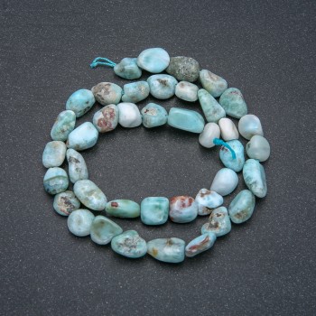 Larimar Natural Stone Tumbled Beads on a Strand, 9x10mm +/-, 39cm Length