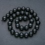 Shungite Natural Stone Smooth Round Beads on a Strand, 12mm Diameter +/-, 39cm Length +
