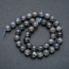 Labradorite Natural Stone Smooth Round Beads on a Strand, 10mm Diameter +/-, 39cm Length +
