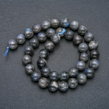 Labradorite Natural Stone Smooth Round Beads on a Strand, 10mm Diameter +/-, 39cm Length +