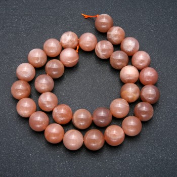 Beads on a Thread, Natural Selenite Stone, Smooth Round, Diameter 12mm +/-, Length 39cm