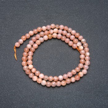 Selenite Natural Stone Smooth Round Beads on a Strand, 4mm Diameter +/-, 39cm Length