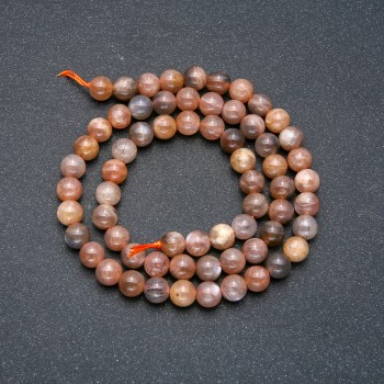 Selenite Natural Stone Smooth Round Beads on a Strand, 6mm Diameter +/-, 39cm Length