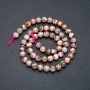Beads on a Thread, Natural Rhodochrosite Stone, Smooth Round, Diameter 6mm +/-, Length 39cm