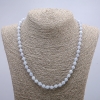 Necklace with Natural Aquamarine, Smooth Round, Diameter 6mm (+/-), Length 46cm+