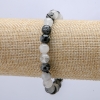 Natural Stone Bracelet on Elastic Band, Rutilated Quartz (Hair Quartz), diameter 8.5mm+/-, length 18cm+