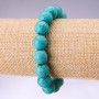 Turquoise (Pressed) Bracelet, Smooth Round Beads, diameter 12mm, length 18cm on Elastic Band