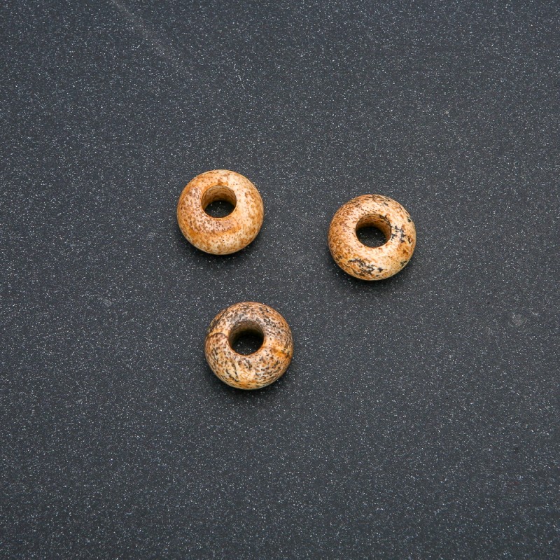 Pandora Bead Natural Stone Picture Jasper 14x7mm, hole diameter 5.5mm+