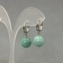 Natural Stone Earrings, Jadeite, diameter 12cm, length 18mm+