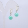 Jadeite Natural Stone Earrings, 10mm Diameter, 28cm Length +