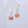 Selenite Natural Stone Earrings, 12mm Diameter, 30mm Length +