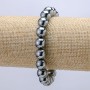 Terahertz Stone Bracelet on Elastic, 10mm Diameter, 18cm Length +